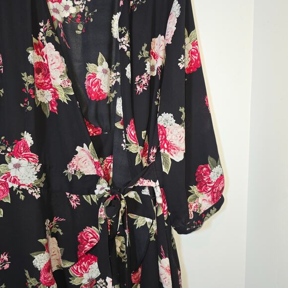 Torrid Floral Kimono Womens Size 2 2X 3/4 Sleeve Semi Sheer Fairycore - Picture 5 of 11